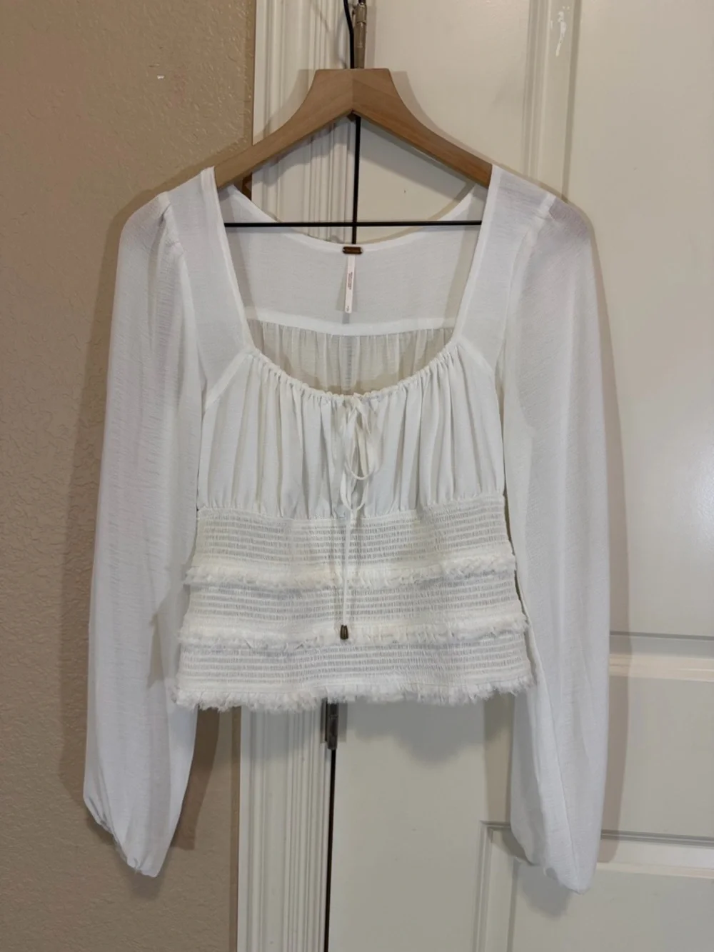 Free People Lolita Blouse in White, Women’s Small